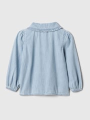 Gap Blue Denim Ruffle Collar Shirt (6mths-5yrs) - Image 2 of 2