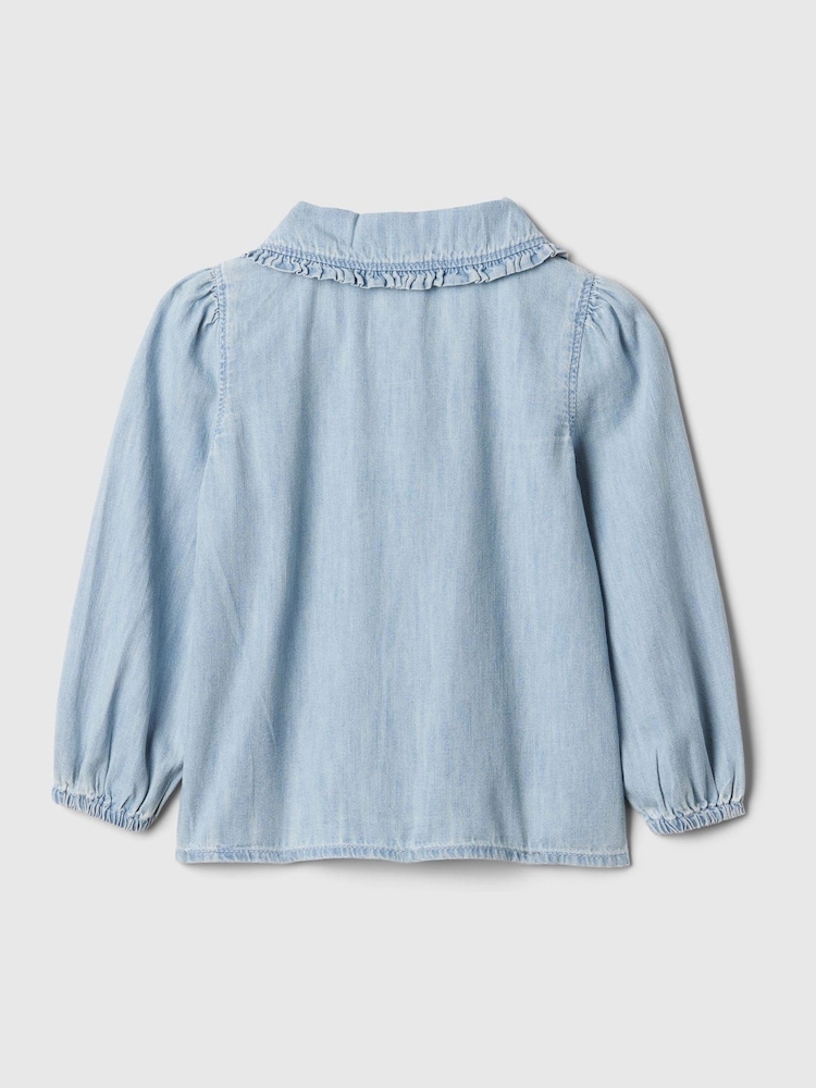 Gap Blue Denim Ruffle Collar Shirt (6mths-5yrs) - Image 2 of 2