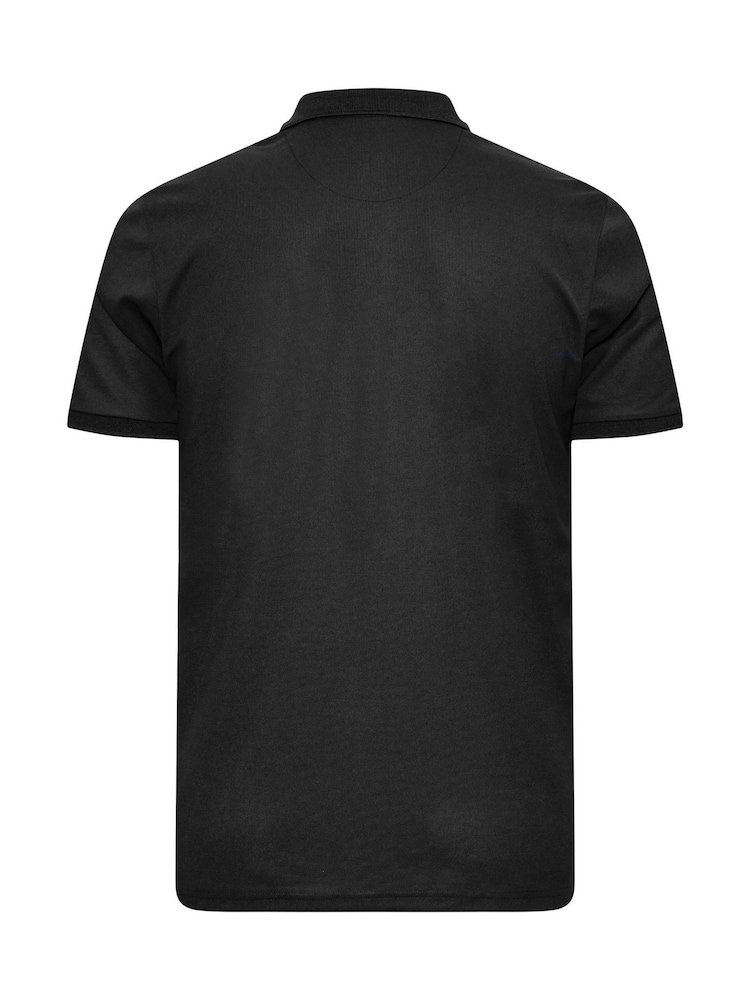 BadRhino Big & Tall Black Pique Polo Shirt - Image 3 of 3