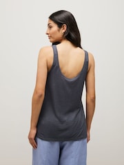 White/Steel Blue Strappy Scoop Neck Slouch Ribbed Vests 2 Pack - Image 4 of 5
