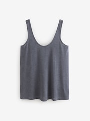 White/Steel Blue Strappy Scoop Neck Slouch Ribbed Vests 2 Pack - Image 7 of 10