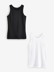 Black/White High Neck Vests 2 Pack - Image 6 of 10