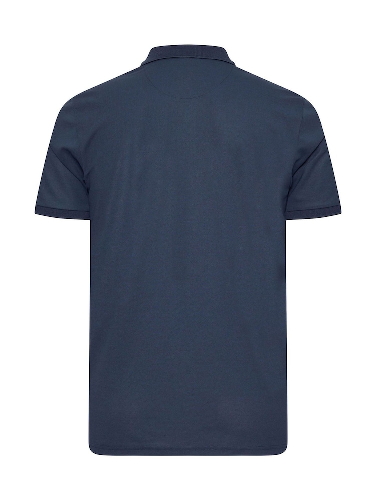 BadRhino Big & Tall Navy Blue Pique Polo Shirt - Image 3 of 3