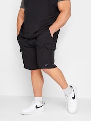 BadRhino Big & Tall Black 100% Cotton Essential Cargo Jogger Shorts - Image 1 of 2
