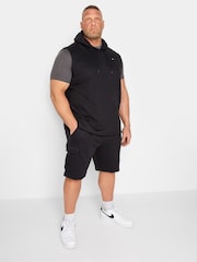 BadRhino Big & Tall Black 100% Cotton Essential Cargo Jogger Shorts - Image 2 of 2