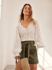 Mint Velvet Cream Broderie Anglaise Blouse - Image 1 of 4