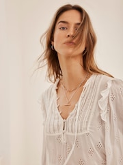 Mint Velvet Cream Broderie Anglaise Blouse - Image 2 of 4