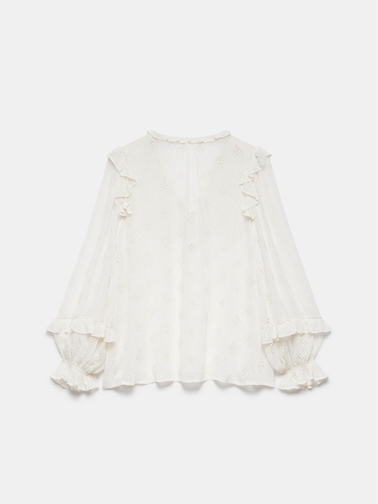 Mint Velvet Cream Broderie Anglaise Blouse - Image 4 of 4