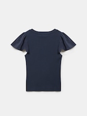 Mint Velvet Blue Ruffle Sleeve Top - Image 4 of 4