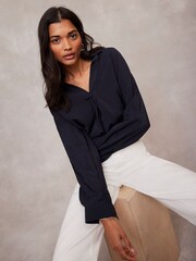 Mint Velvet Blue Long Sleeved Shirt - Image 2 of 4