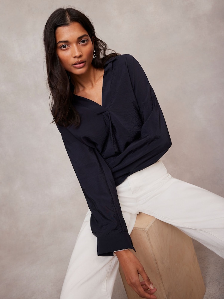 Mint Velvet Blue Long Sleeved Shirt - Image 2 of 4 Mint Velvet Blue Long Sleeved Shirt - Image 2 of 4