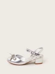 Monsoon Silver Dazzle Bow Heel Sandals - Image 1 of 3