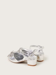 Monsoon Silver Dazzle Bow Heel Sandals - Image 3 of 3
