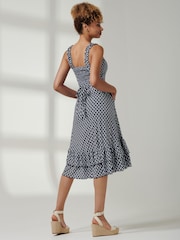 Jolie Moi Blue Ruffle Hem Strappy Sundress - Image 2 of 5
