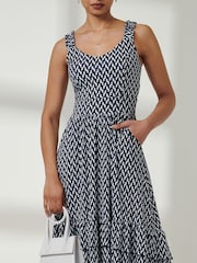 Jolie Moi Blue Ruffle Hem Strappy Sundress - Image 3 of 5