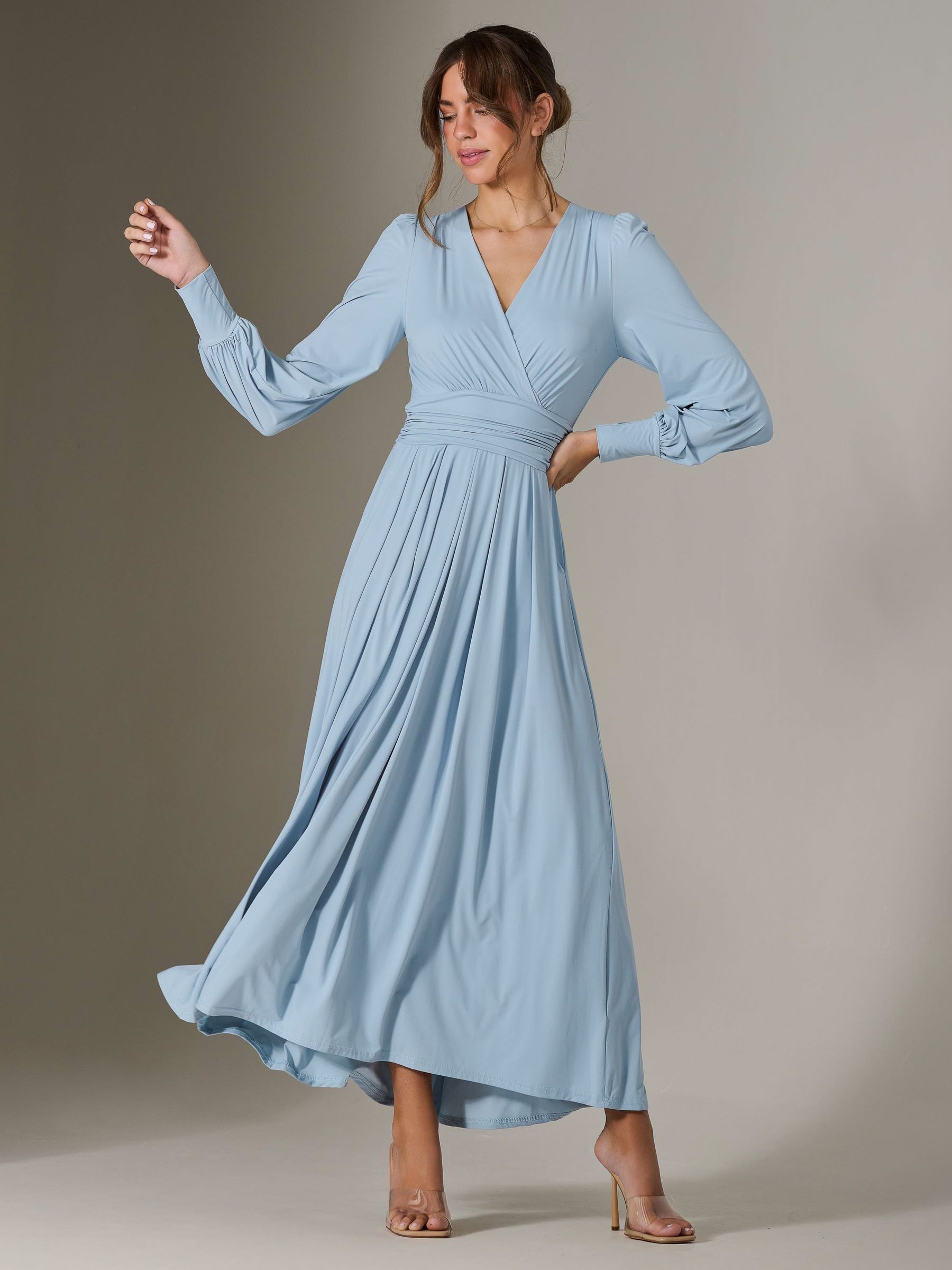 Jolie Short Sleeve Midi Dress Blue