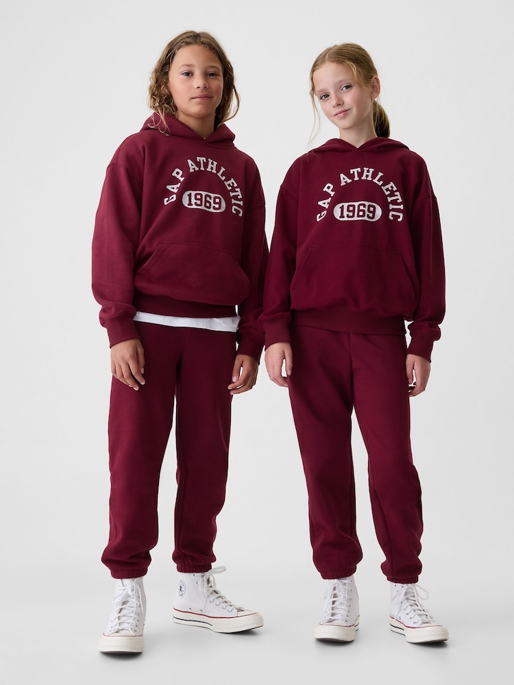 Bordeauxrood - Gap Athletic hoodie met logo (4 - 13 jr) - Image 1 of 5