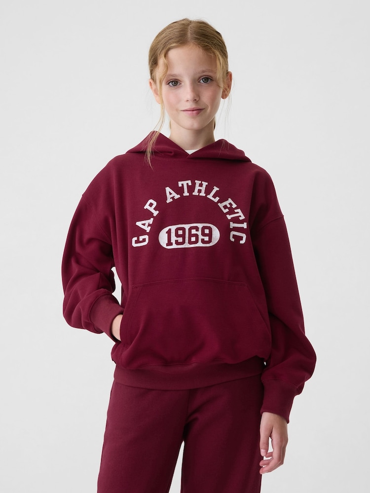Bordeauxrood - Gap Athletic hoodie met logo (4 - 13 jr) - Image 3 of 5