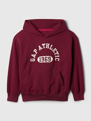 Bordeauxrood - Gap Athletic hoodie met logo (4 - 13 jr) - Image 4 of 5