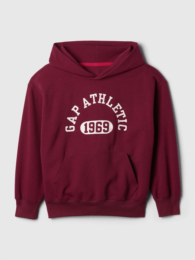 Bordeauxrood - Gap Athletic hoodie met logo (4 - 13 jr) - Image 4 of 5