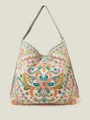 Accessorize Natural Mirror Embroidered Shoulder Bag - Image 1 of 4