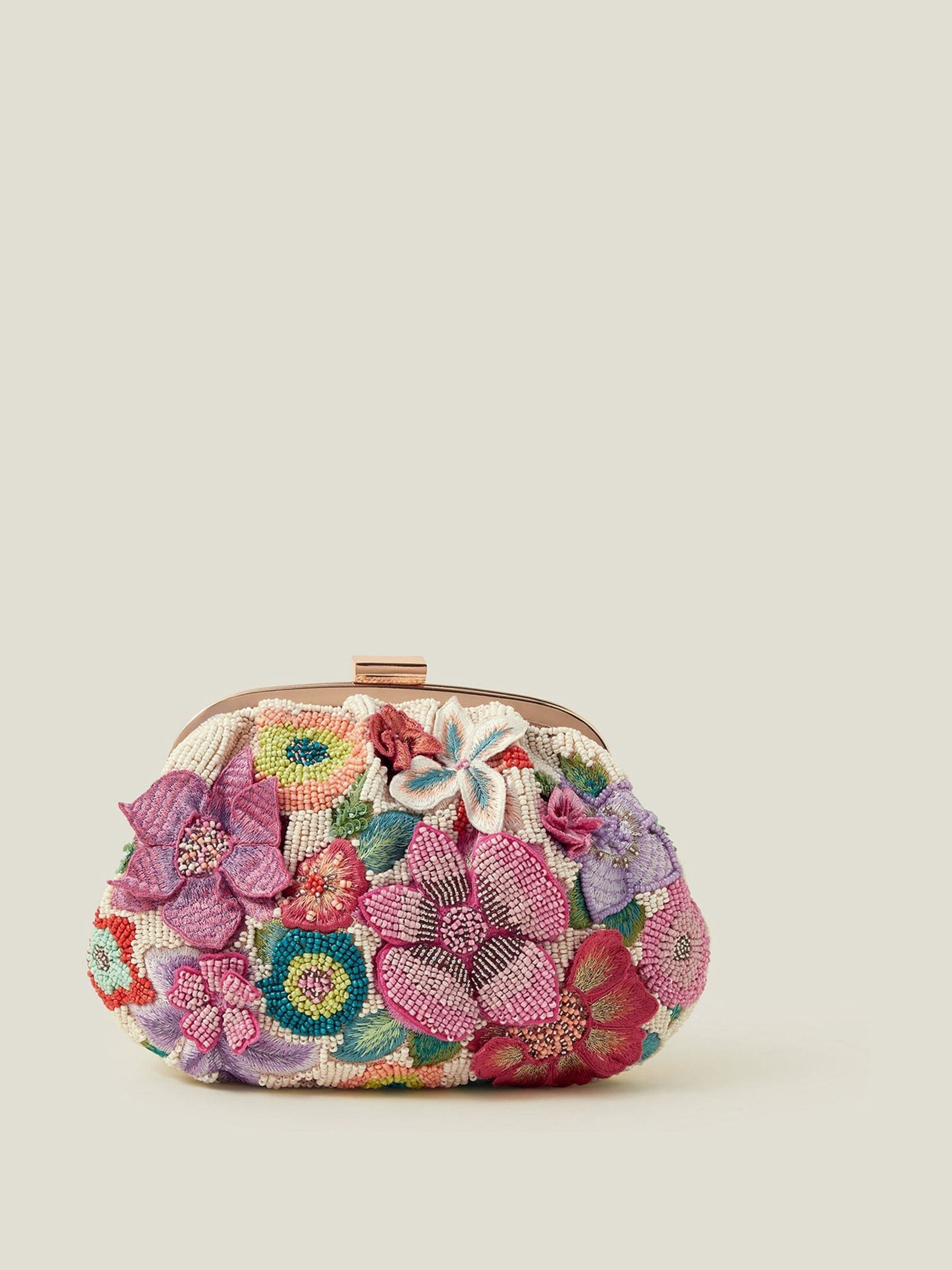 Buy Accessorize Pink 3D Floral Clutch Bag from Next Luxembourg