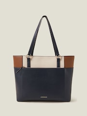 Accessorize Blue Claire Colour block Tote - Image 1 of 3