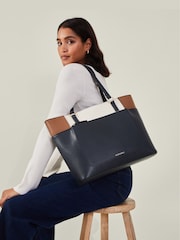 Accessorize Blue Claire Colour block Tote - Image 3 of 3