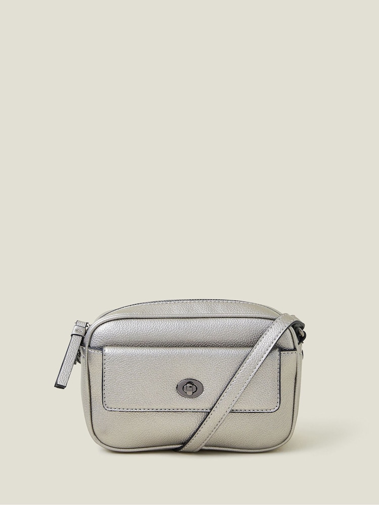 Accessorize Silver Small Twist Lock Crossbody Bag - Image 1 of 4