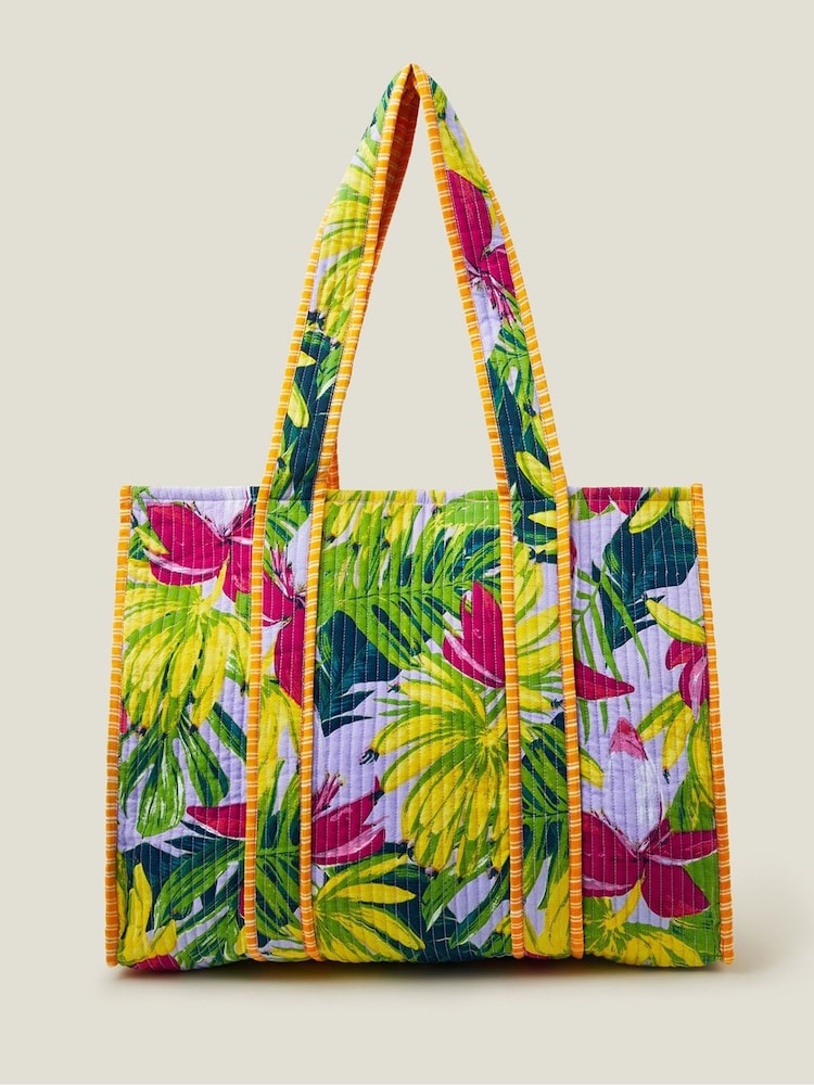 Accessorize Banana potisk; vzorec Prešito 100% bombaž Totes - Slika 1 iz 4