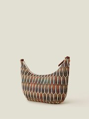Accessorize Natural Embroidered Scoop Cross-Body Bag - Image 2 of 3