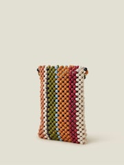 Accessorize Orange Wooden Beaded Phone Bag - Image 2 of 3
