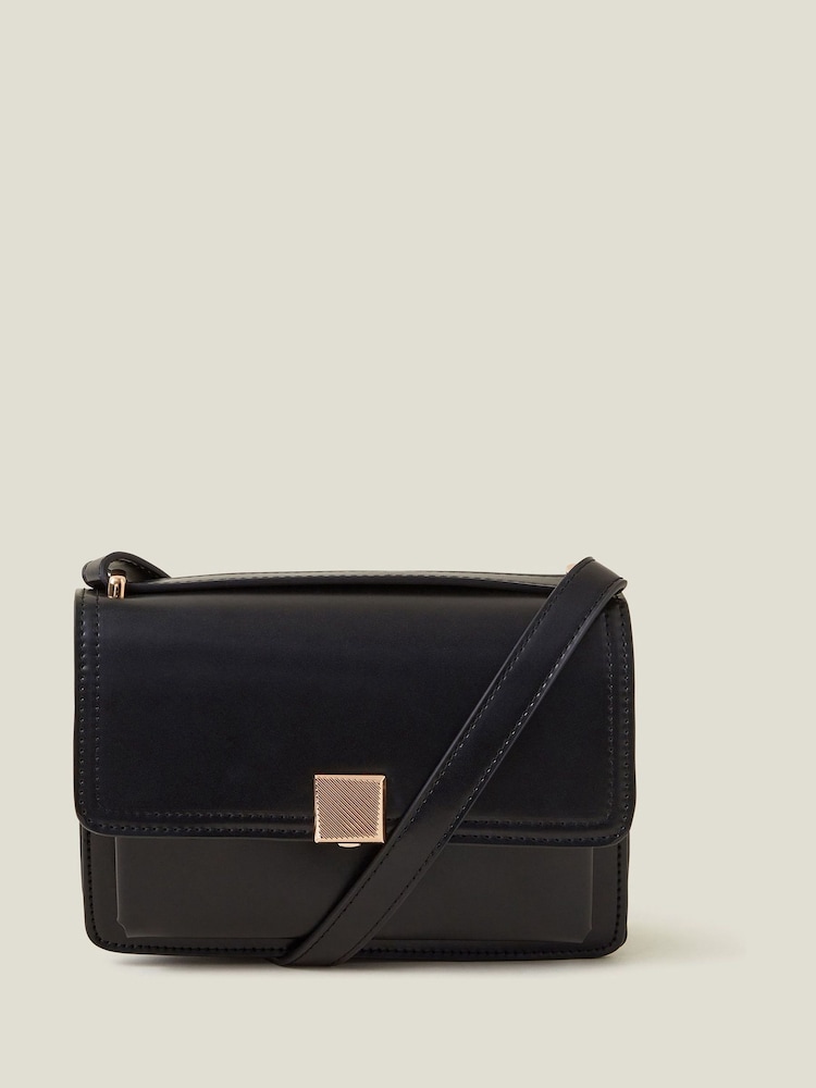 Accessorize Black Boxy Cross-Body Bag - Image 1 of 3 Accessorize Black Boxy Cross-Body Bag - Image 1 of 3