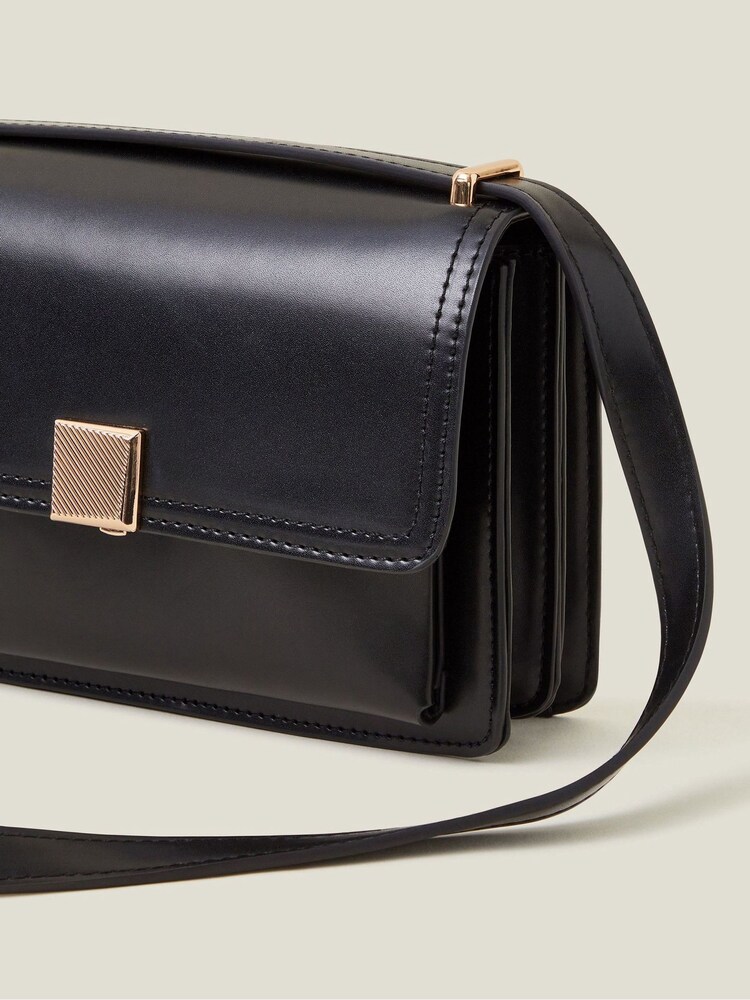 Accessorize Black Boxy Cross-Body Bag - Image 2 of 3 Accessorize Black Boxy Cross-Body Bag - Image 2 of 3