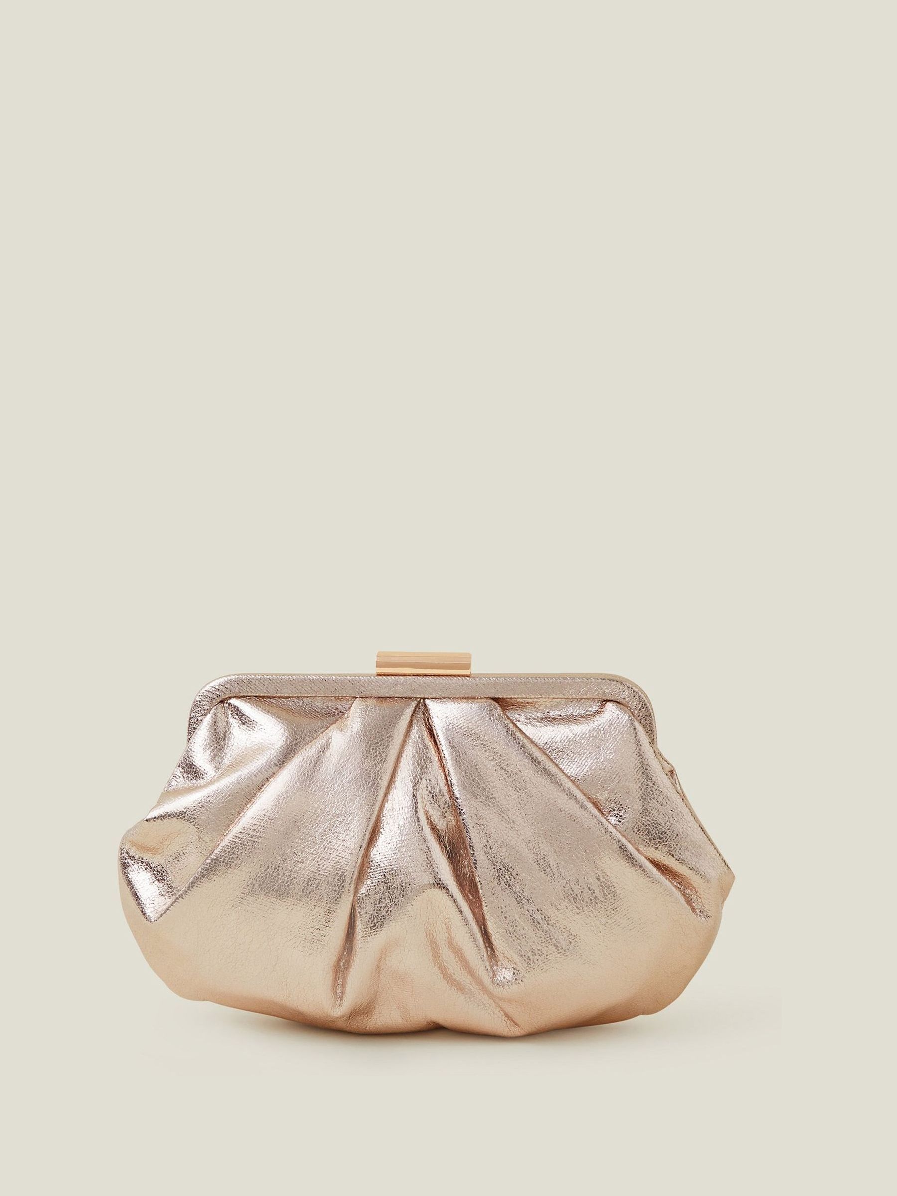 Buy Accessorize Gold Metallic Pleated Clutch Bag from Next Canada