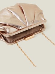 Accessorize Gold Metallic Pleated Clutch Bag - Image 2 of 2