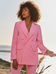 Sosandar Pink Double Breasted Blazer - Image 2 of 5