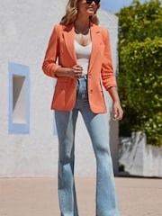 Sosandar Orange Longline Blazer - Image 3 of 6