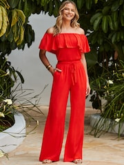 Sosandar Frill Detail Bardot Top - Image 4 of 6