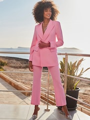 Sosandar Pink Kick Flare Cropped Trousers - Image 2 of 5