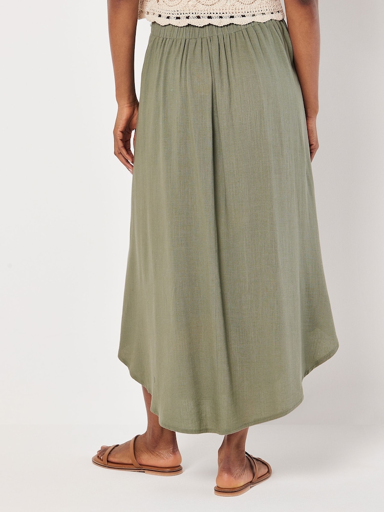 Apricot Green Coconut Raw Edge Belt Skirt - Image 2 of 4