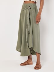 Apricot Green Coconut Raw Edge Belt Skirt - Image 4 of 4