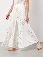 Apricot White Foil Speckle Flowy Trousers - Image 2 of 4
