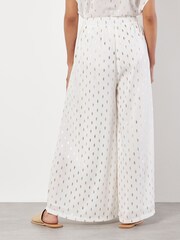 Apricot White Foil Speckle Flowy Trousers - Image 4 of 4