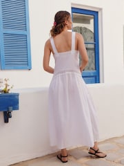 Белый - Embroidered Cami Midi Dress - Image 3 of 10