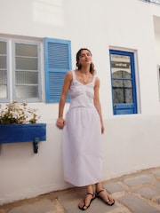 Белый - Embroidered Cami Midi Dress - Image 4 of 10
