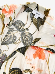 White/Coral 100% Cotton Tie Cover-Up - Image 9 of 9