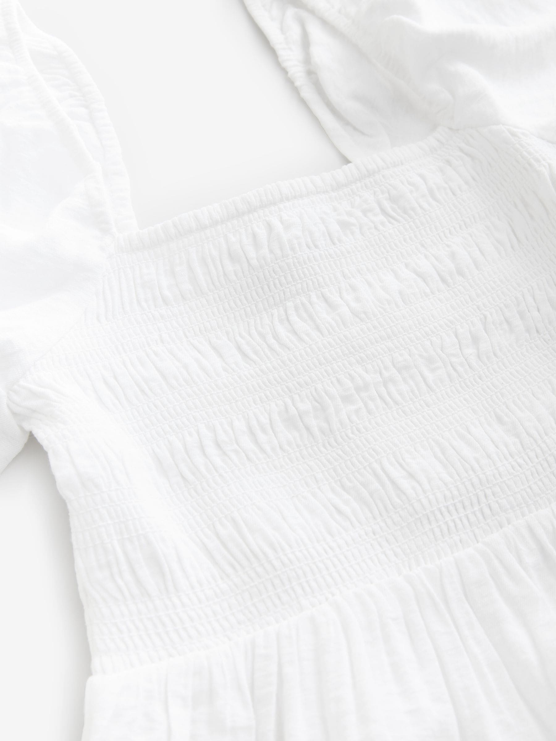 Buy White Puff Sleeve Off Shoulder Midi Dress from Next USA