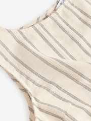 Green/Ecru 100% Cotton Striped Shell Top - Image 8 of 8