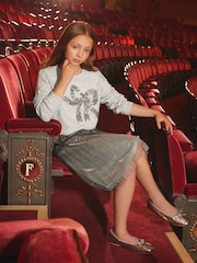 Love & Roses Grey Sequin Bow Jumper (5-16yrs) - Image 3 of 4